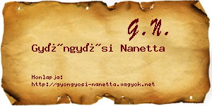 Gyöngyösi Nanetta névjegykártya